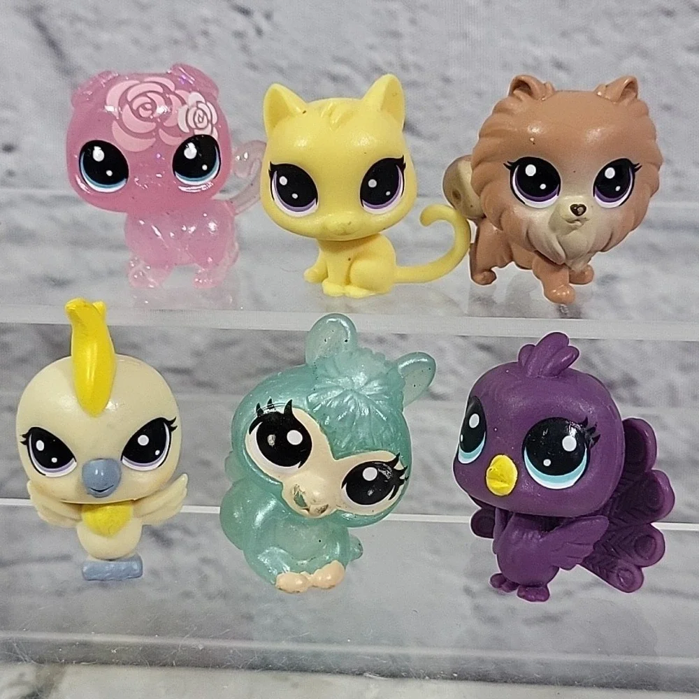 Littlest Pet Shop LPS Mini‎ Figures Lot Of 6 Cat Dog Birds
